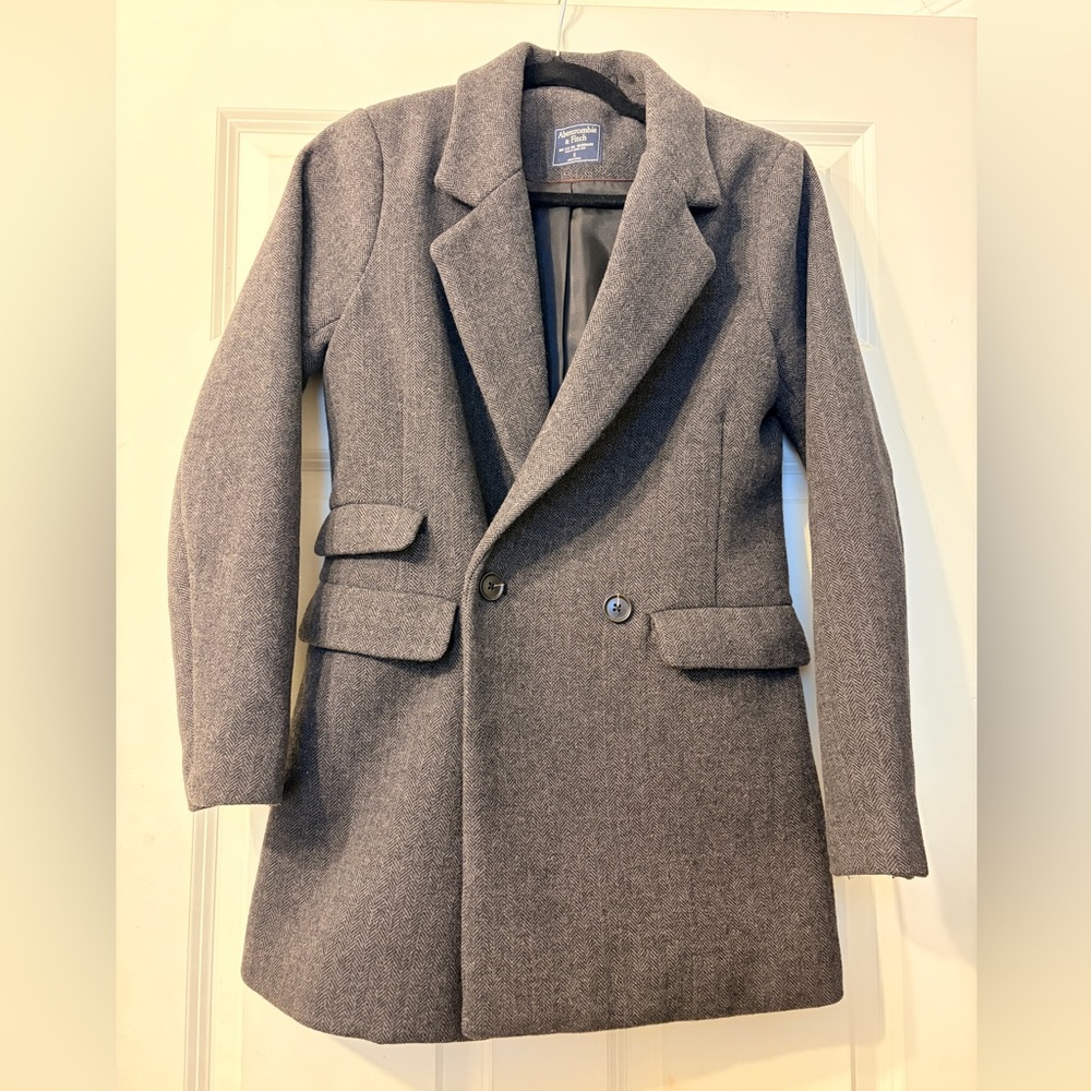Abercrombie & Fitch Women’s Wool Blend Overcoat - Gray